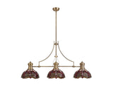 LOU3218 Louis Pendant 3 Light in a Antique Brass Finish