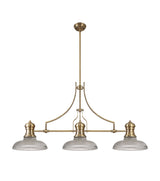 LOU3218 Louis Pendant 3 Light in a Antique Brass Finish