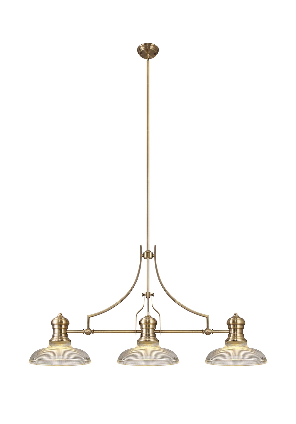 LOU3218 Louis Pendant 3 Light in a Antique Brass Finish