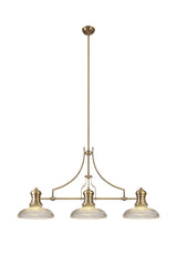 LOU3218 Louis Pendant 3 Light in a Antique Brass Finish