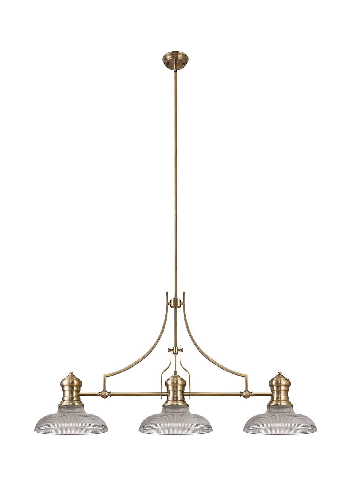 LOU3218 Louis Pendant 3 Light in a Antique Brass Finish