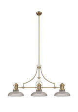 LOU3218 Louis Pendant 3 Light in a Antique Brass Finish