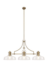 LOU3218 Louis Pendant 3 Light in a Antique Brass Finish