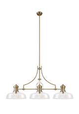 LOU3218 Louis Pendant 3 Light in a Antique Brass Finish