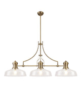 LOU3218 Louis Pendant 3 Light in a Antique Brass Finish