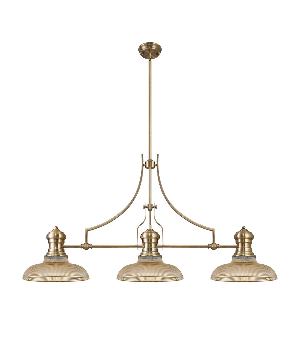 LOU3218 Louis Pendant 3 Light in a Antique Brass Finish