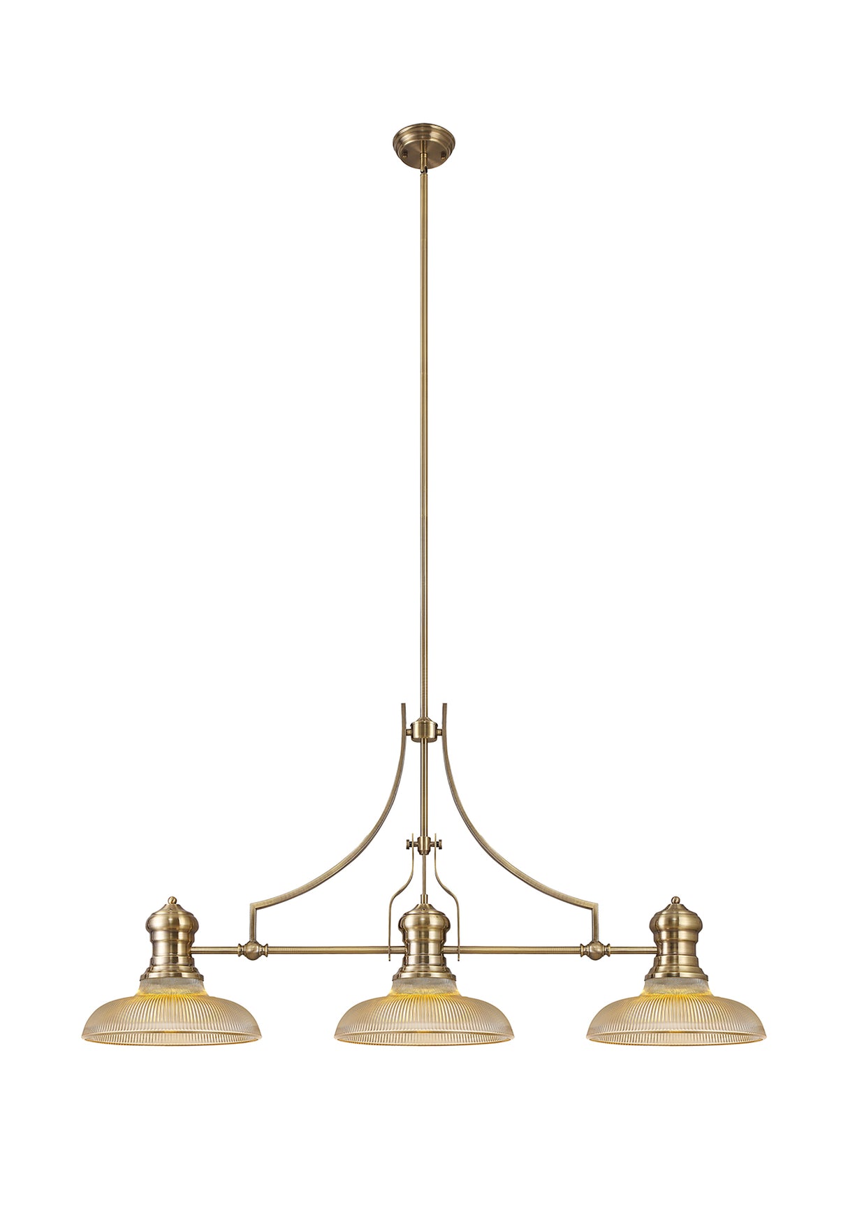 LOU3218 Louis Pendant 3 Light in a Antique Brass Finish