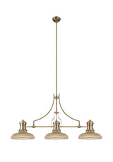 LOU3218 Louis Pendant 3 Light in a Antique Brass Finish