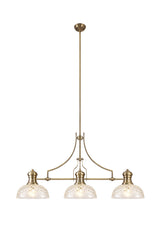 LOU3218 Louis Pendant 3 Light in a Antique Brass Finish