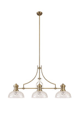 LOU3218 Louis Pendant 3 Light in a Antique Brass Finish