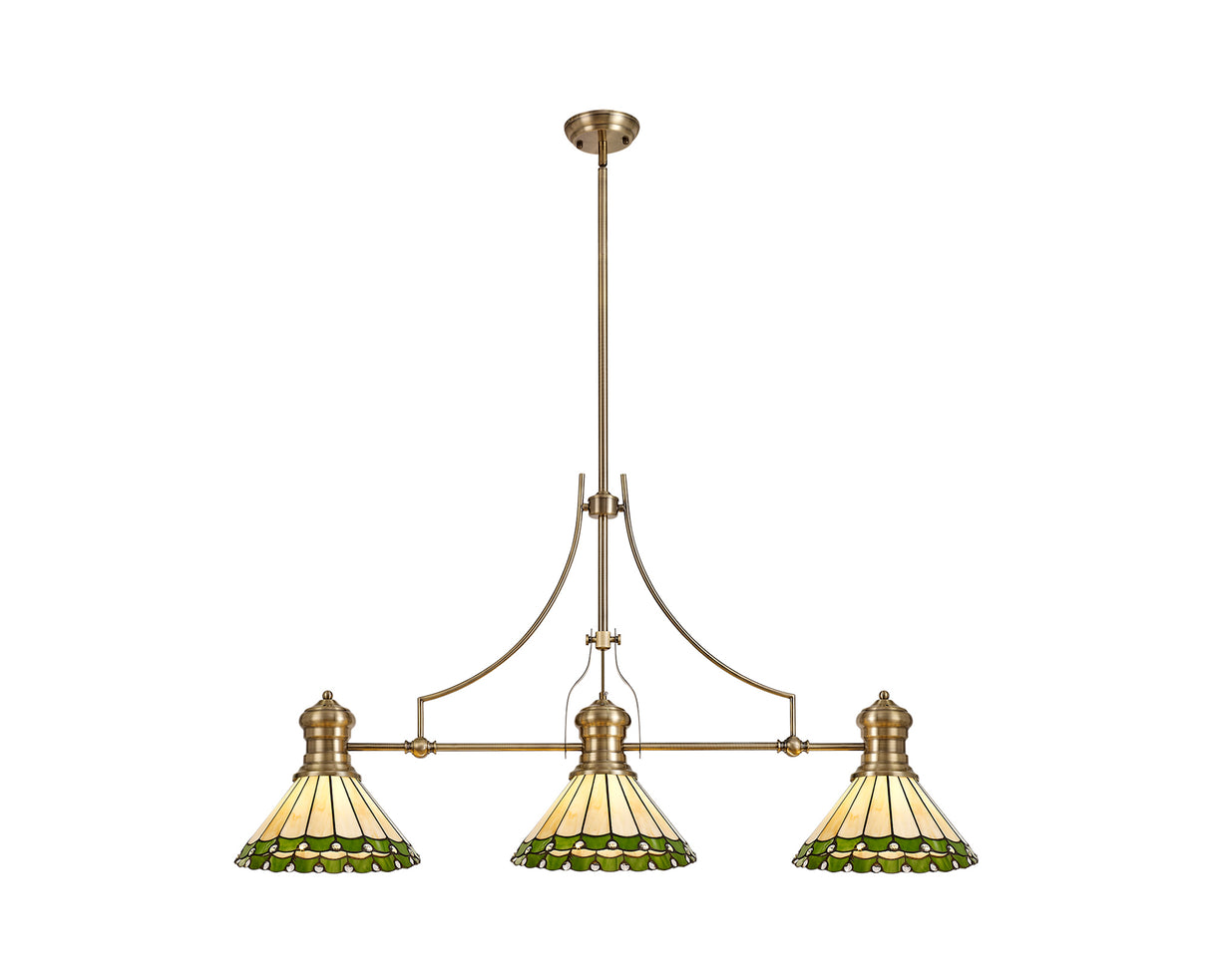 LOU3218 Louis Pendant 3 Light in a Antique Brass Finish