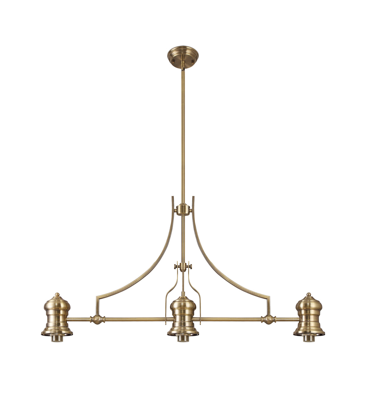 LOU3218 Louis Pendant 3 Light in a Antique Brass Finish