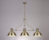 LOU4017 Louis Pendant 3 Light in a Antique Brass/Frosted White Finish