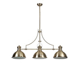 LOU4017 Louis Pendant 3 Light in a Antique Brass/Frosted White Finish