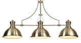 LOU4017 Louis Pendant 3 Light in a Antique Brass/Frosted White Finish