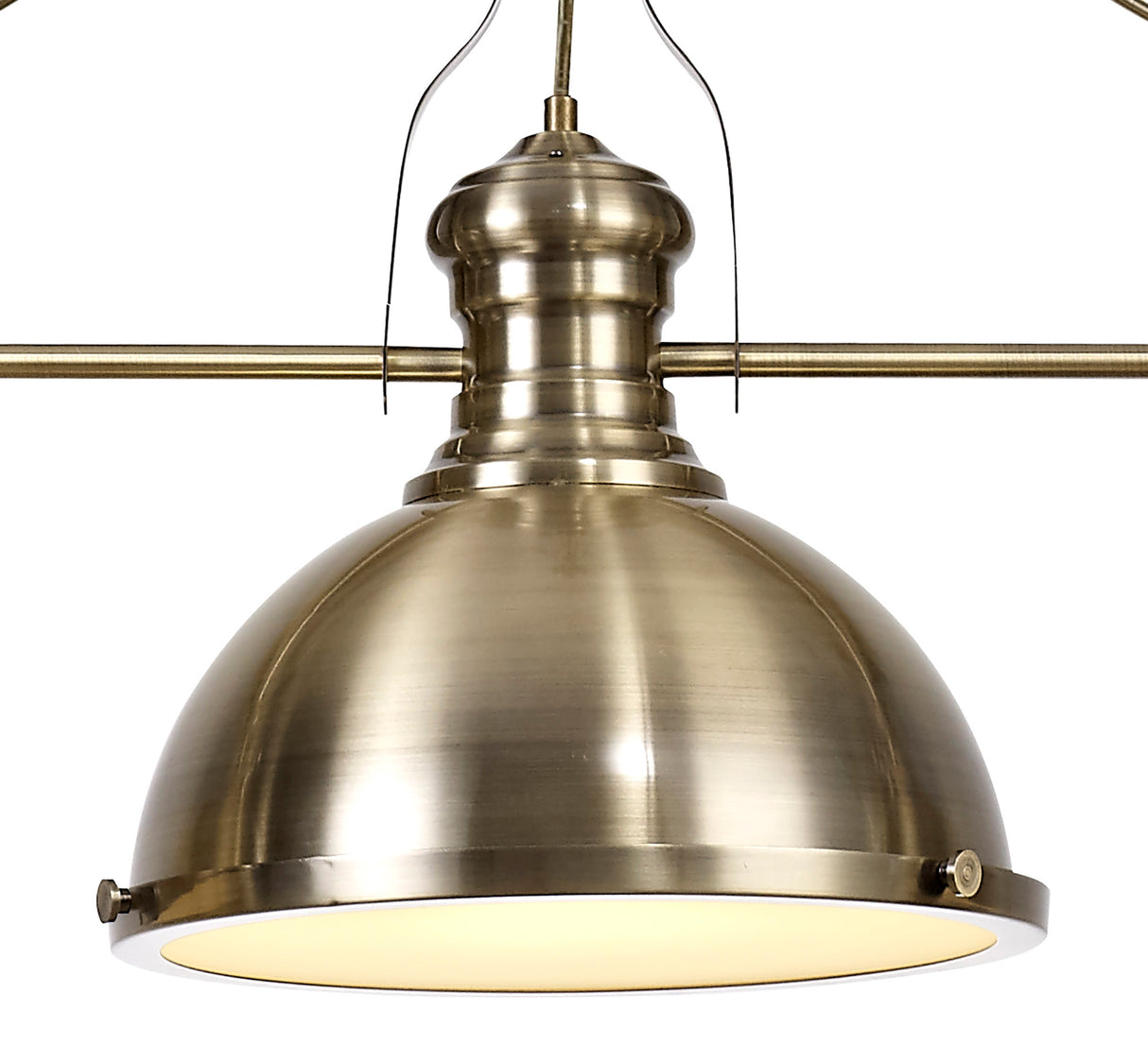 LOU4017 Louis Pendant 3 Light in a Antique Brass/Frosted White Finish