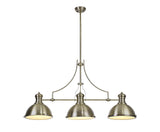 LOU4017 Louis Pendant 3 Light in a Antique Brass/Frosted White Finish