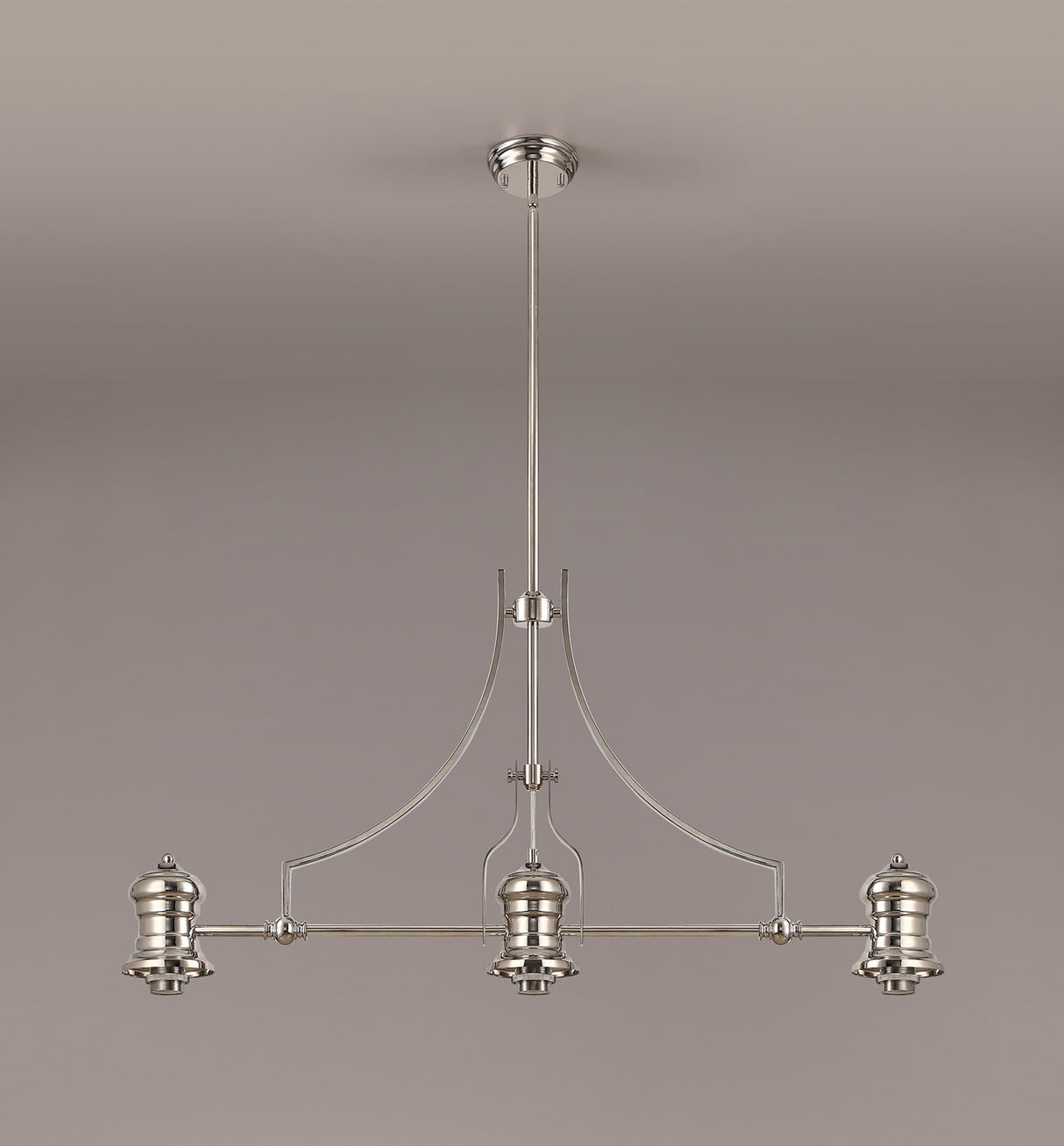 LOU4218 Louis Pendant 3 Light in a Polished Nickel Finish