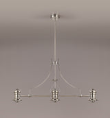 LOU4218 Louis Pendant 3 Light in a Polished Nickel Finish