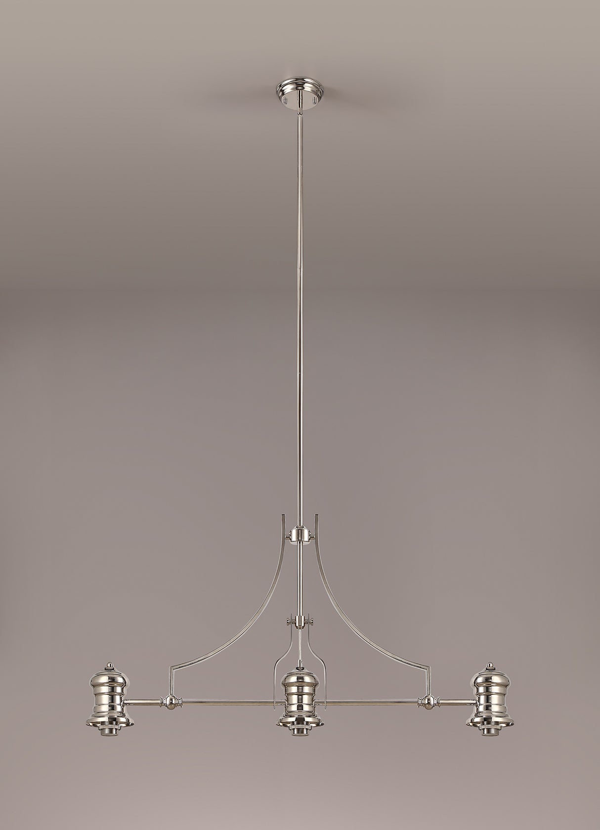 LOU4218 Louis Pendant 3 Light in a Polished Nickel Finish