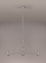 LOU4218 Louis Pendant 3 Light in a Polished Nickel Finish