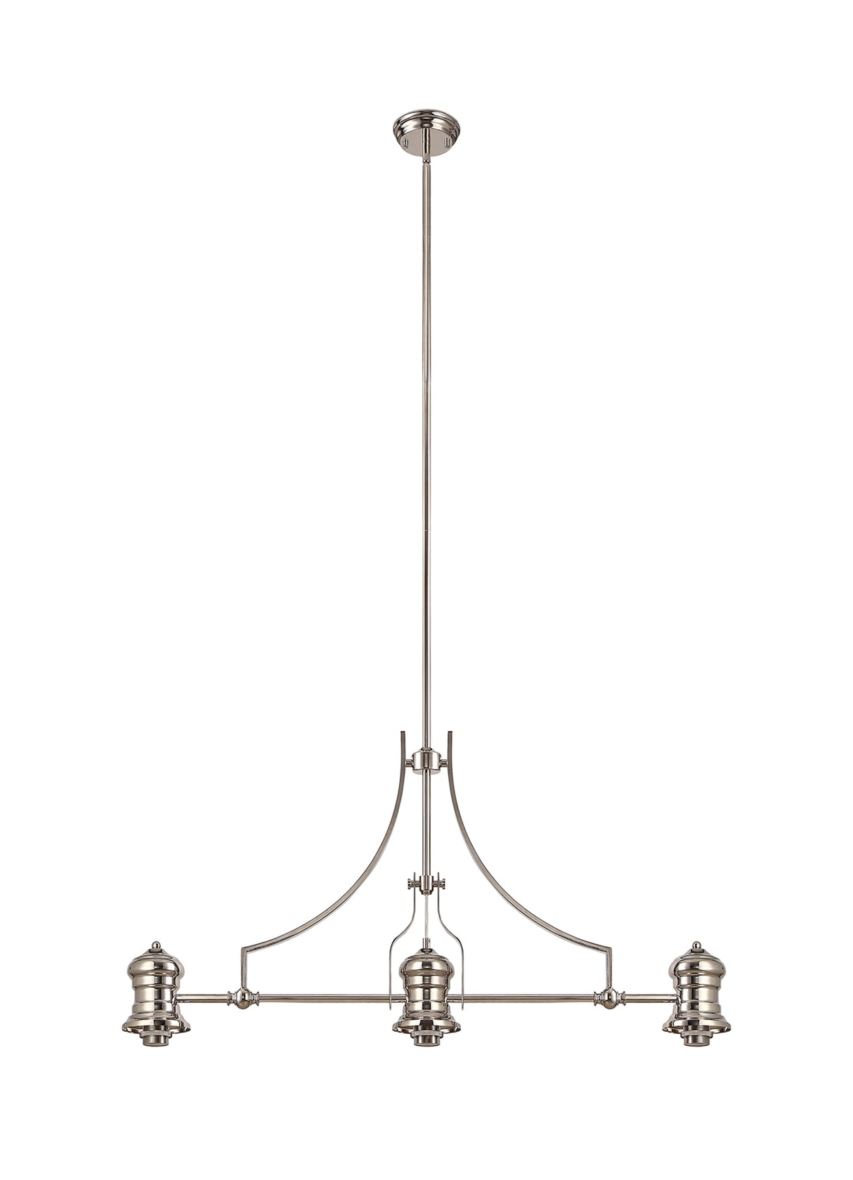 LOU4218 Louis Pendant 3 Light in a Polished Nickel Finish