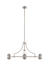 LOU4218 Louis Pendant 3 Light in a Polished Nickel Finish