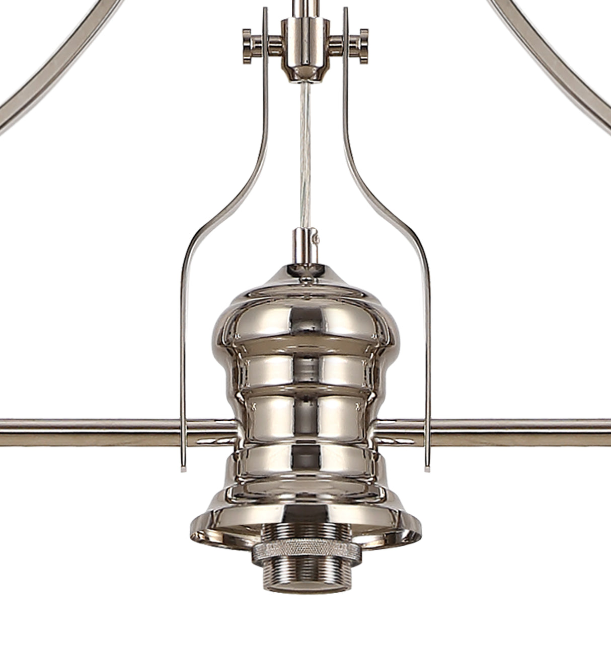 LOU4218 Louis Pendant 3 Light in a Polished Nickel Finish