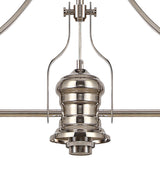 LOU4218 Louis Pendant 3 Light in a Polished Nickel Finish