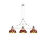 LOU4218 Louis Pendant 3 Light in a Polished Nickel Finish