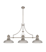 LOU4218 Louis Pendant 3 Light in a Polished Nickel Finish