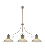 LOU4218 Louis Pendant 3 Light in a Polished Nickel Finish