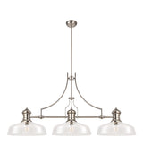 LOU4218 Louis Pendant 3 Light in a Polished Nickel Finish