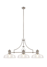 LOU4218 Louis Pendant 3 Light in a Polished Nickel Finish