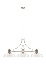 LOU4218 Louis Pendant 3 Light in a Polished Nickel Finish