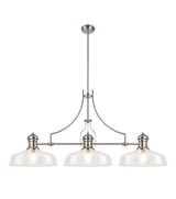 LOU4218 Louis Pendant 3 Light in a Polished Nickel Finish