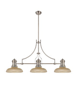 LOU4218 Louis Pendant 3 Light in a Polished Nickel Finish