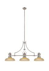 LOU4218 Louis Pendant 3 Light in a Polished Nickel Finish