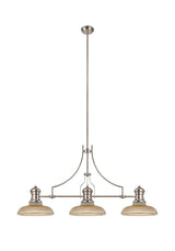 LOU4218 Louis Pendant 3 Light in a Polished Nickel Finish