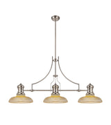 LOU4218 Louis Pendant 3 Light in a Polished Nickel Finish