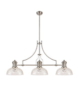 LOU4218 Louis Pendant 3 Light in a Polished Nickel Finish