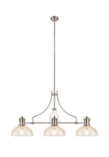 LOU4218 Louis Pendant 3 Light in a Polished Nickel Finish