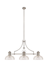 LOU4218 Louis Pendant 3 Light in a Polished Nickel Finish