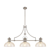 LOU4218 Louis Pendant 3 Light in a Polished Nickel Finish