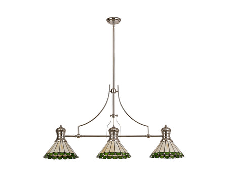 LOU4218 Louis Pendant 3 Light in a Polished Nickel Finish