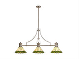 LOU4218 Louis Pendant 3 Light in a Polished Nickel Finish