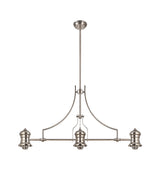 LOU4218 Louis Pendant 3 Light in a Polished Nickel Finish