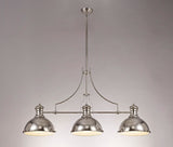 LOU5017 Louis Pendant 3 Light in a Polished Nickel/Frosted White Finish