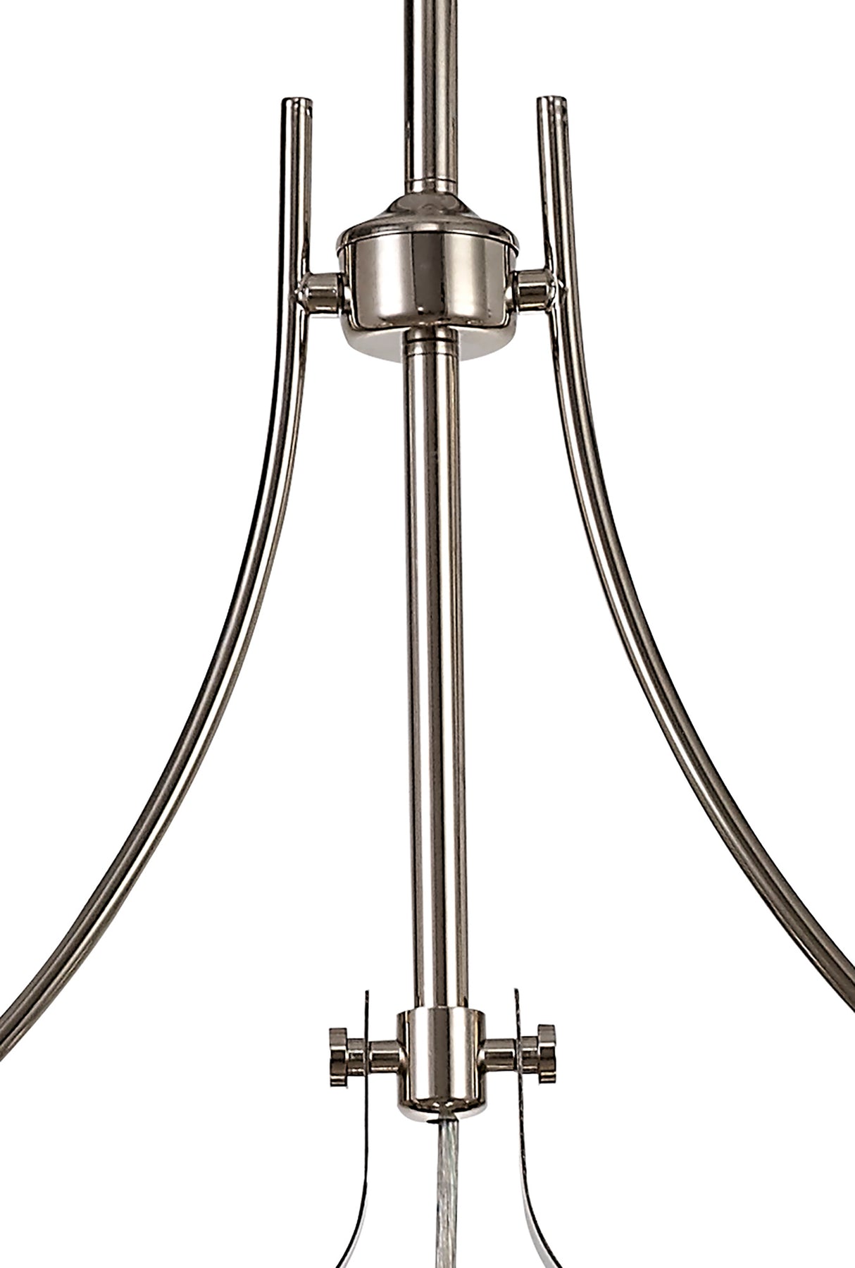 LOU5017 Louis Pendant 3 Light in a Polished Nickel/Frosted White Finish