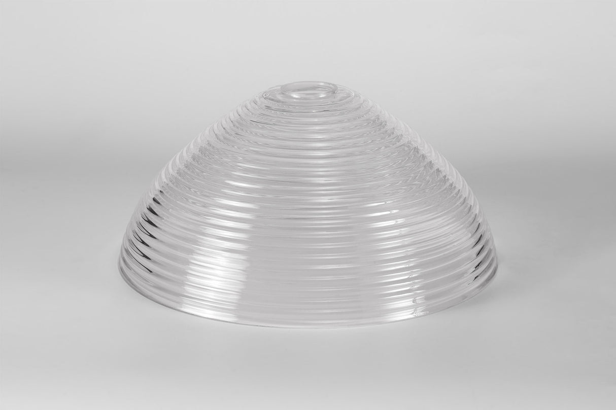 LOU5218 Louis Round 33.5cm Prismatic Effect Glass Lampshade in a Clear Finish